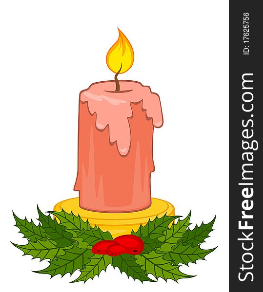 Burning candle illustration for a design