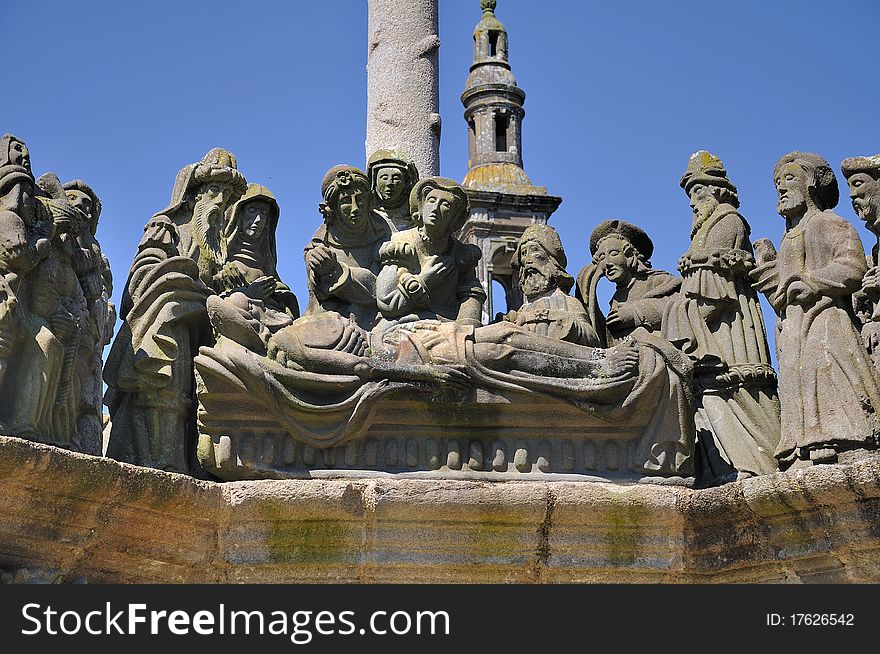 The deposition in a breton calvary