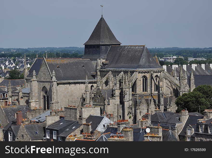 The bulk of the cathedral of dinan(britanny). The bulk of the cathedral of dinan(britanny)