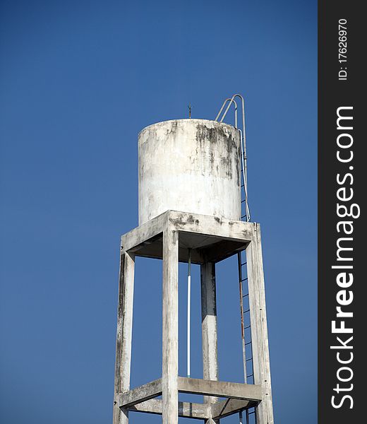 Old Water Tank With Blue Sky