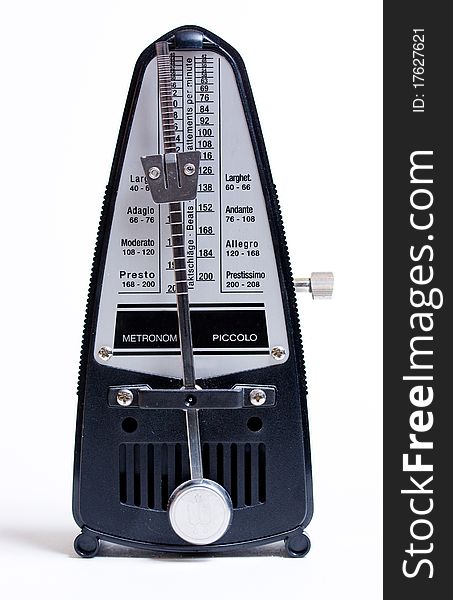 Isolated metronome on a white backgorund