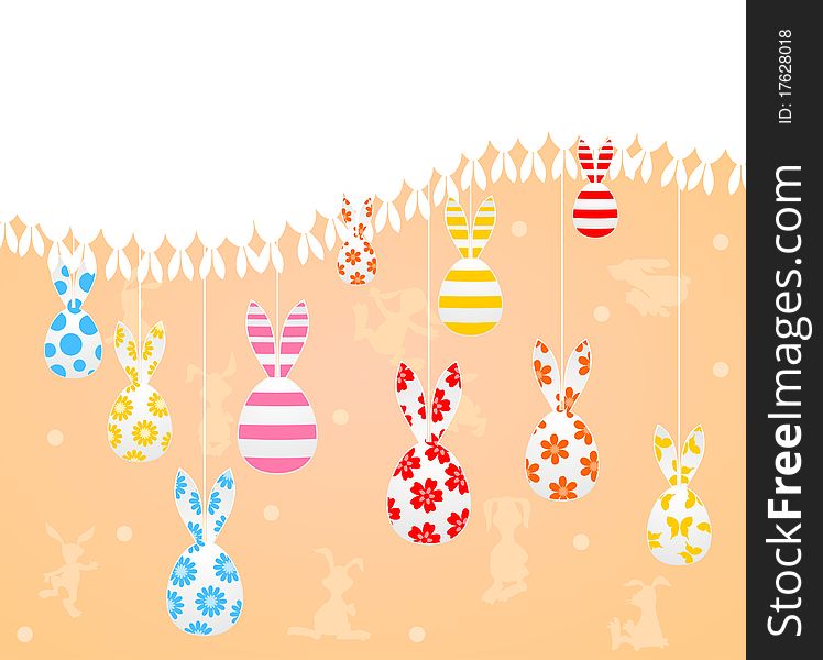 Easter background with hares. A illustration
