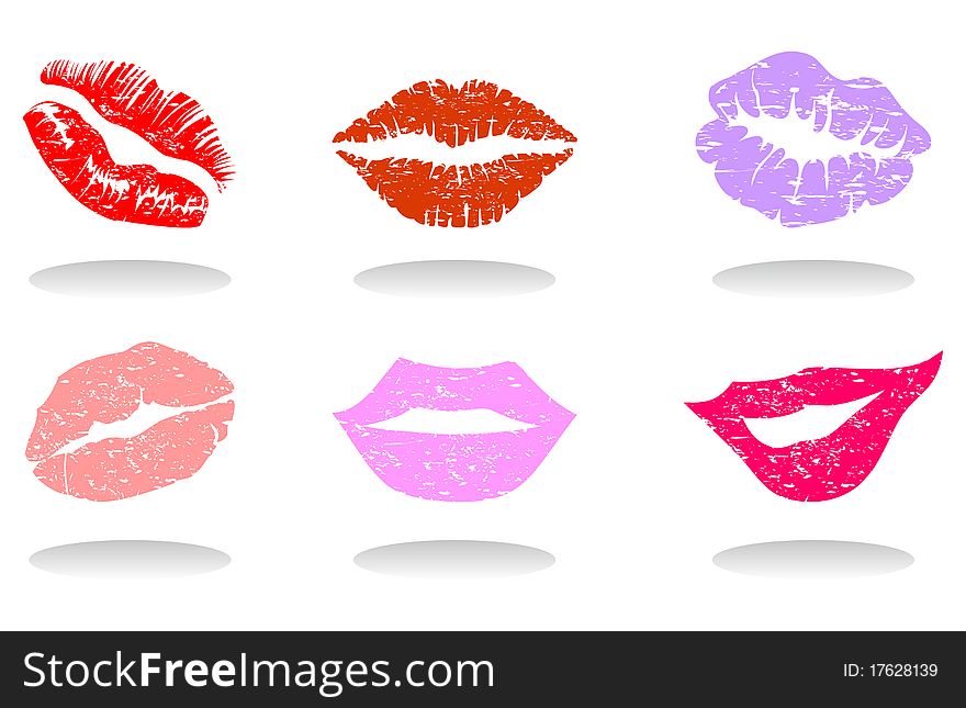 Collection of female lips of the different form. A illustration. Collection of female lips of the different form. A illustration