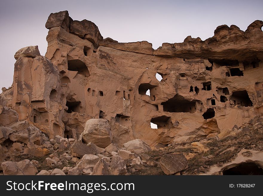 The Rock Castle at Cappadocia, Turkey.