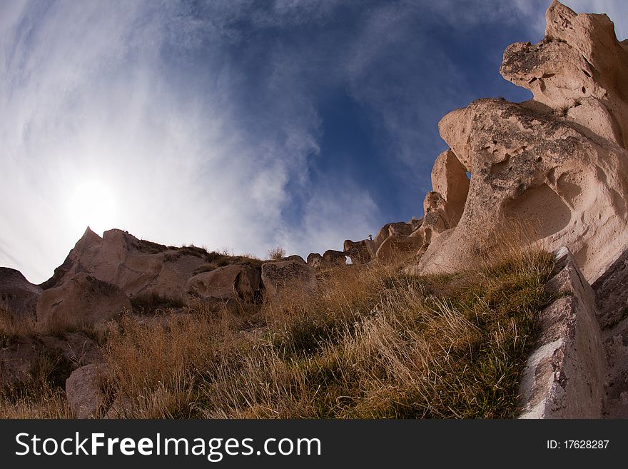 The Rock Castle at Cappadocia, Turkey.