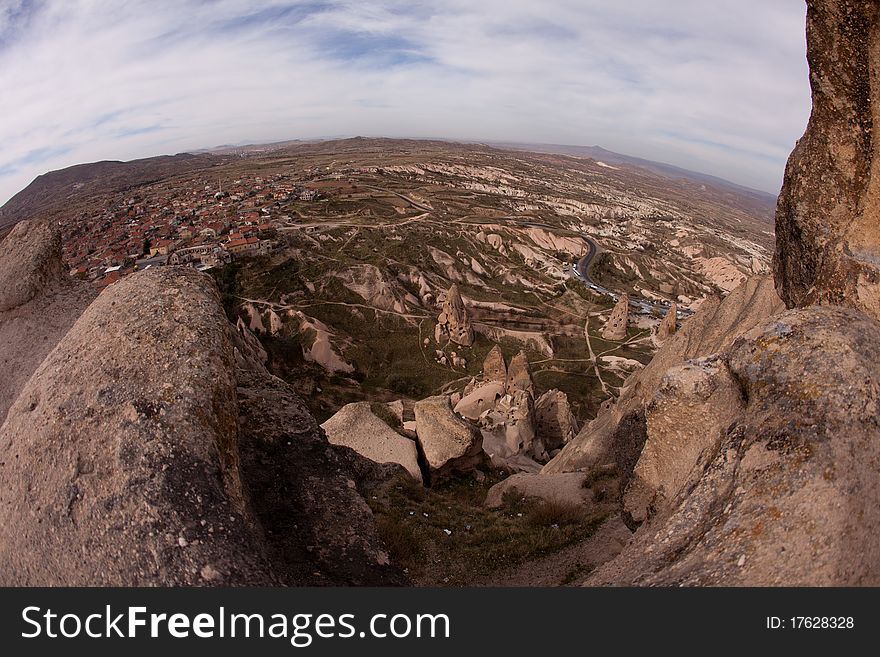 The Rock Castle at Cappadocia, Turkey.