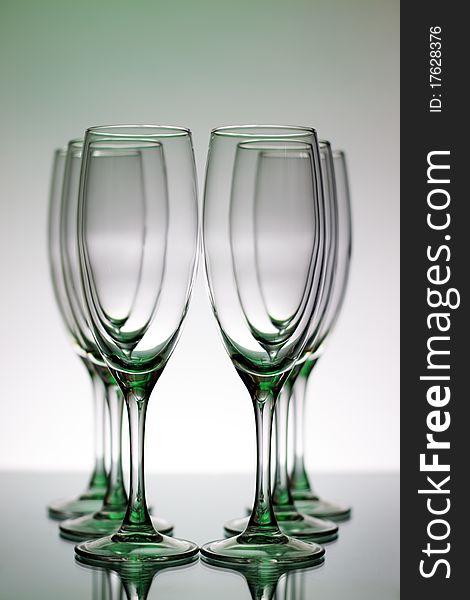 Champagne Glasses on a light background. Champagne Glasses on a light background