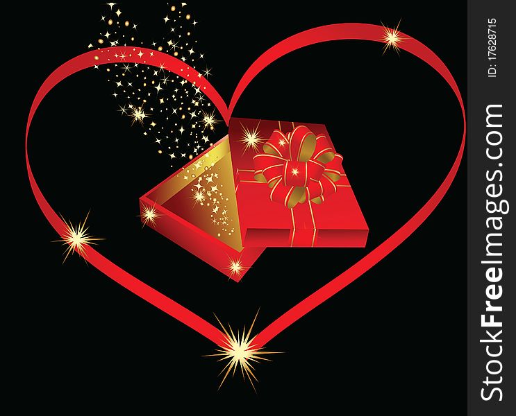 Celebratory box in heart. Beautiful celebratory hearts for the enamoured. Celebratory box in heart. Beautiful celebratory hearts for the enamoured