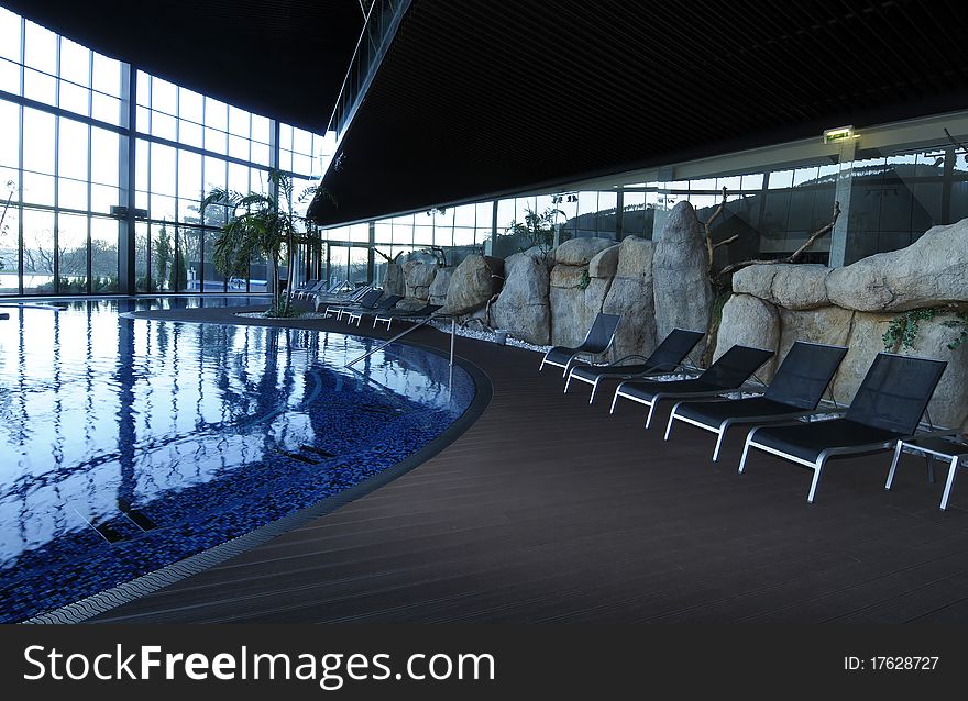 Interior modern pool - relaxation tranquil