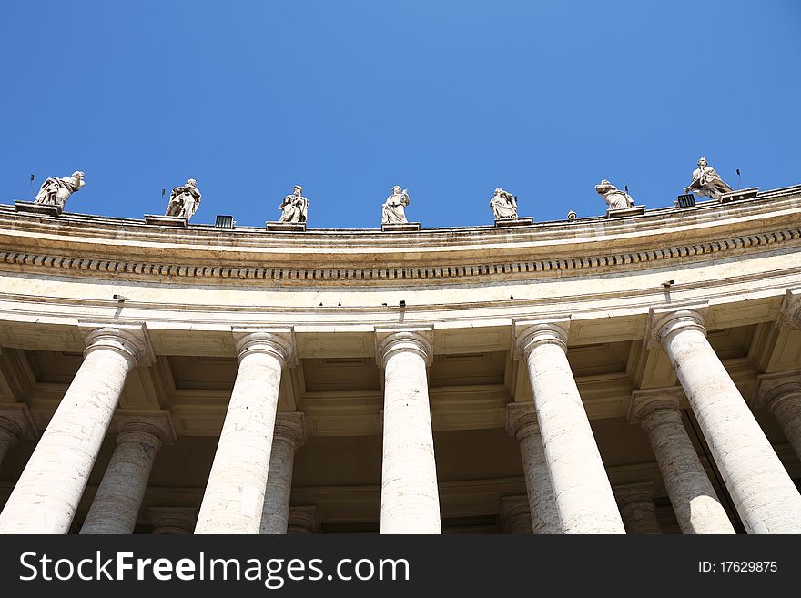 Famous colonnade of St. Peter's Basilica. Famous colonnade of St. Peter's Basilica