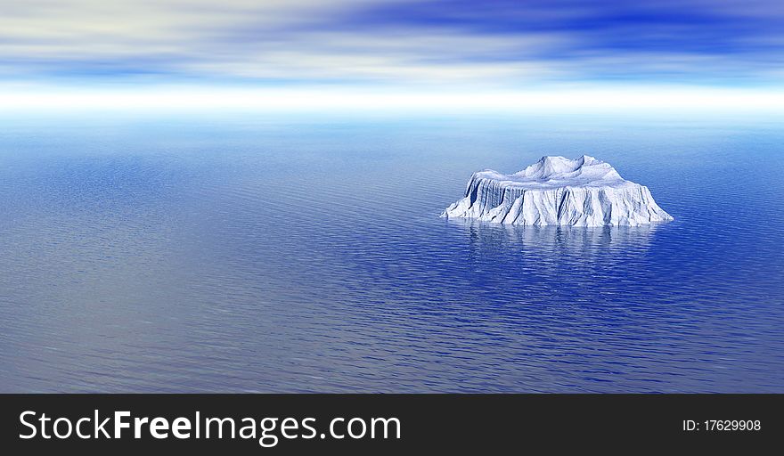 The big iceberg on the open ocean