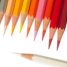 Hot Tone Color Pencil And White Color Pencil Stock Image Hot Tone Color Pencil And White Color Pencil Stock Image