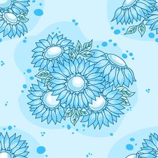 Seamless Pattern Blue Flowers Bouquet. Stock Images Seamless Pattern Blue Flowers Bouquet. Stock Images