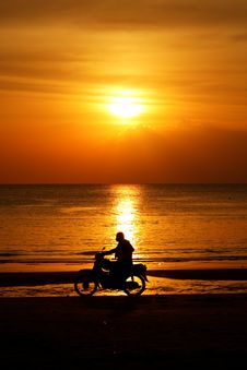 Motorcycling At Beach On Langkawi Island, Malaysia Royalty Free Stock Photography Motorcycling At Beach On Langkawi Island, Malaysia Royalty Free Stock Photography