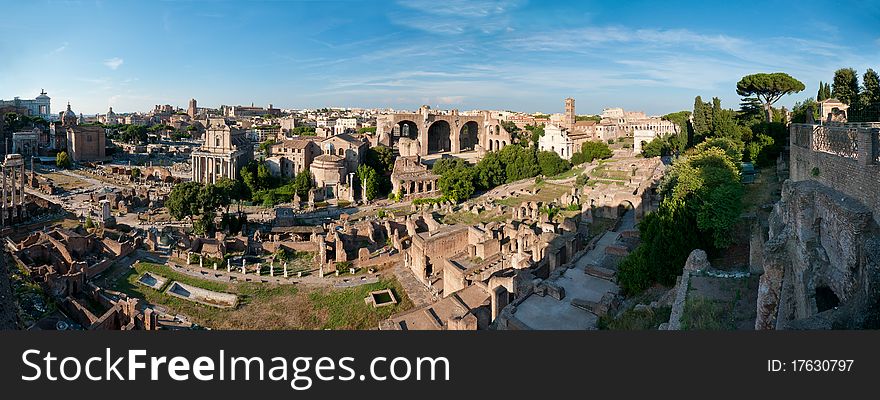 The Roman Forum panorama from the Palatine hill