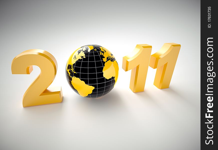 3d new year 2011 illustration