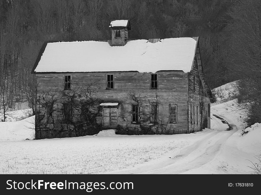 The old school at Shell Creek, Tennessee, in black & white. The old school at Shell Creek, Tennessee, in black & white
