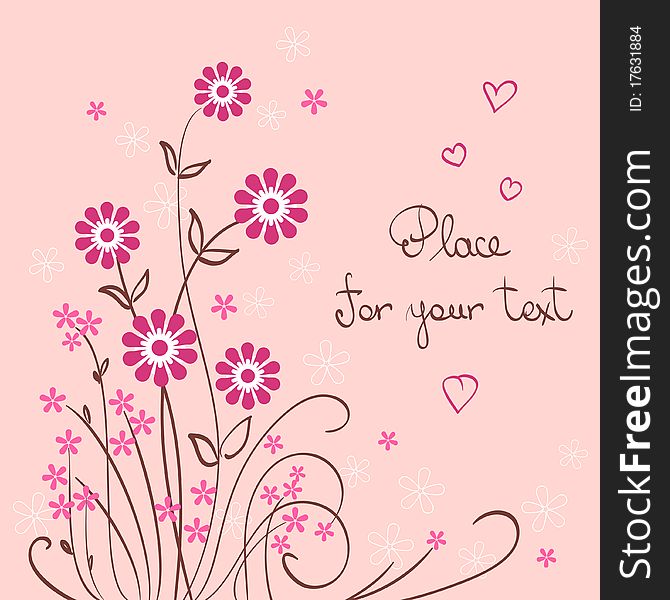 Valentine background with flower and heart