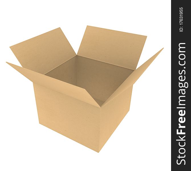 Corrugated Box on white background