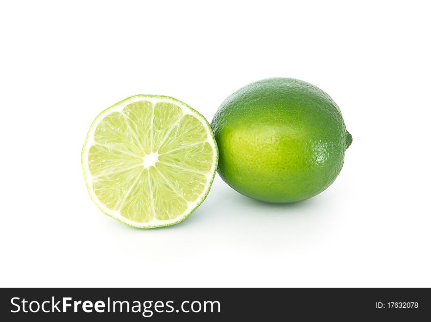 Fresh lime isolated on white