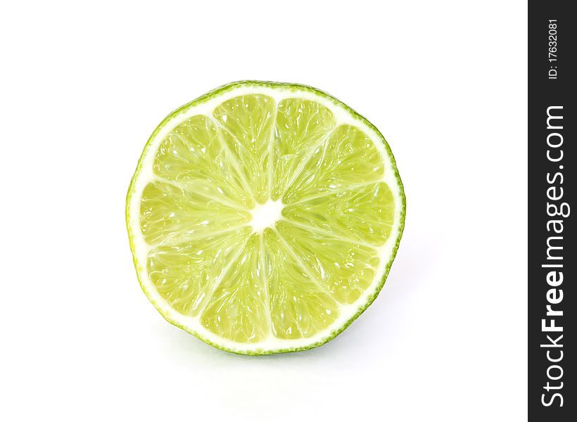 Slice of lime isolated on white background. Slice of lime isolated on white background