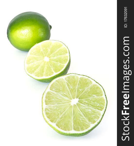 Fresh limes isolated on white background. Fresh limes isolated on white background