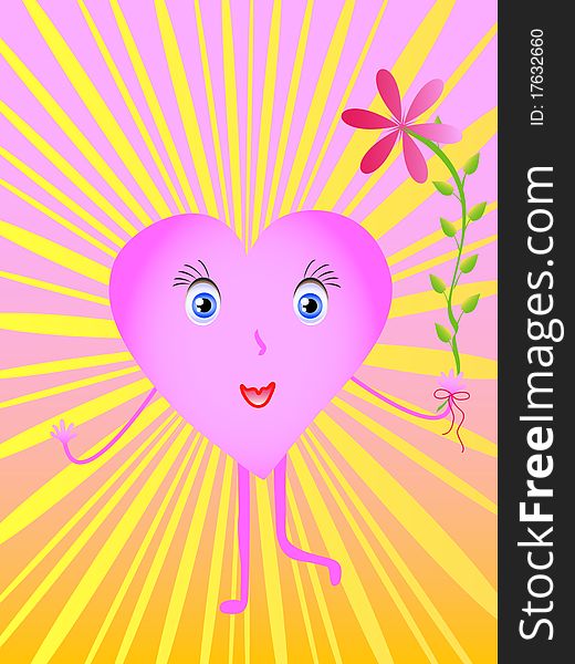 Pink one heart of love background,. Pink one heart of love background,