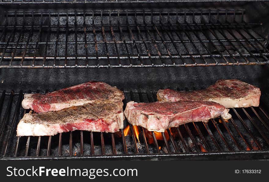 Steak on the fire grill. Steak on the fire grill