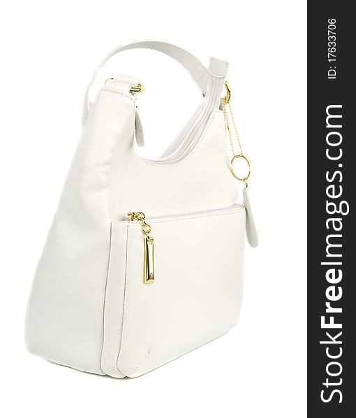 White leather bag