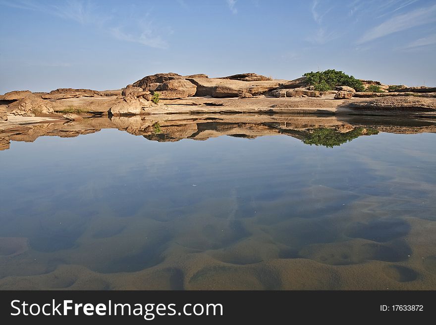 Amazing with big stone field at Thailand like a grand canyon. Amazing with big stone field at Thailand like a grand canyon