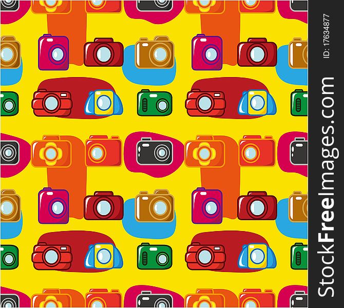 Seamless Camera pattern ,vector drawing