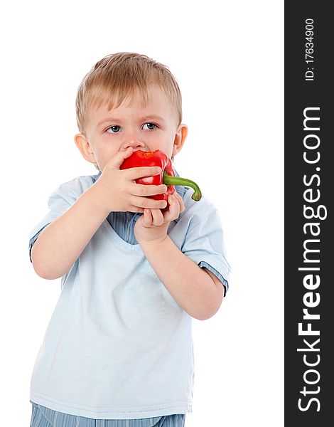 Boy with sweet pepper