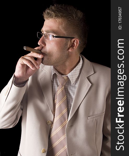 Businessman Smoking Cigar