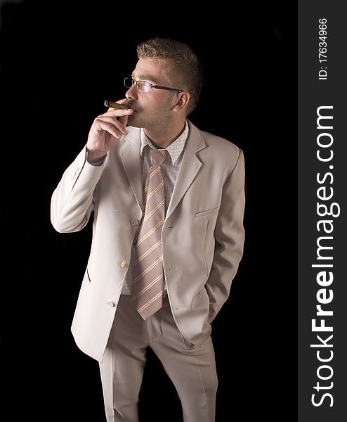 Businessman Smoking Cigar