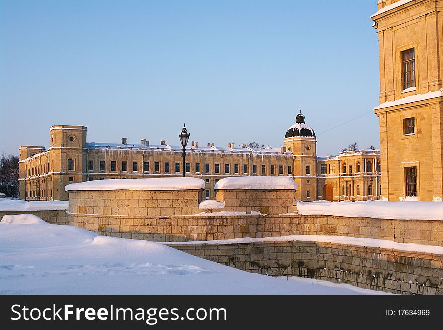 Gatchina palace in winter