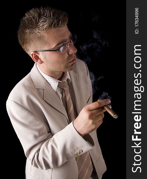 Businessman Smoking Cigar