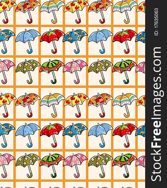 Seamless Umbrellas pattern,vector drawing