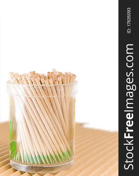 Toothpicks, is isolated on a white background