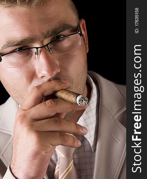 Businessman Smoking Cigar