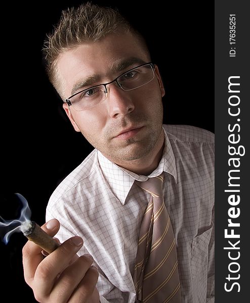 Businessman Smoking Cigar