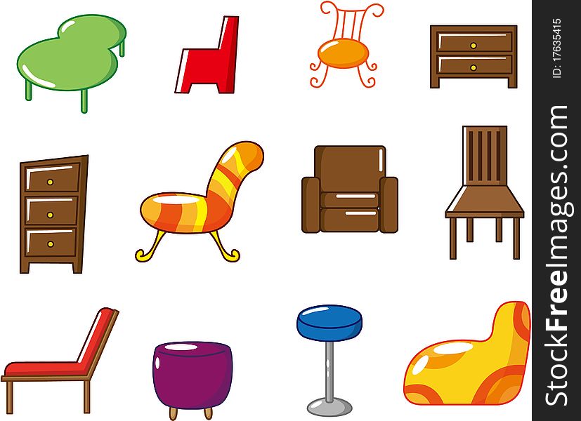 Cartoon furniture icon ,vector drawing