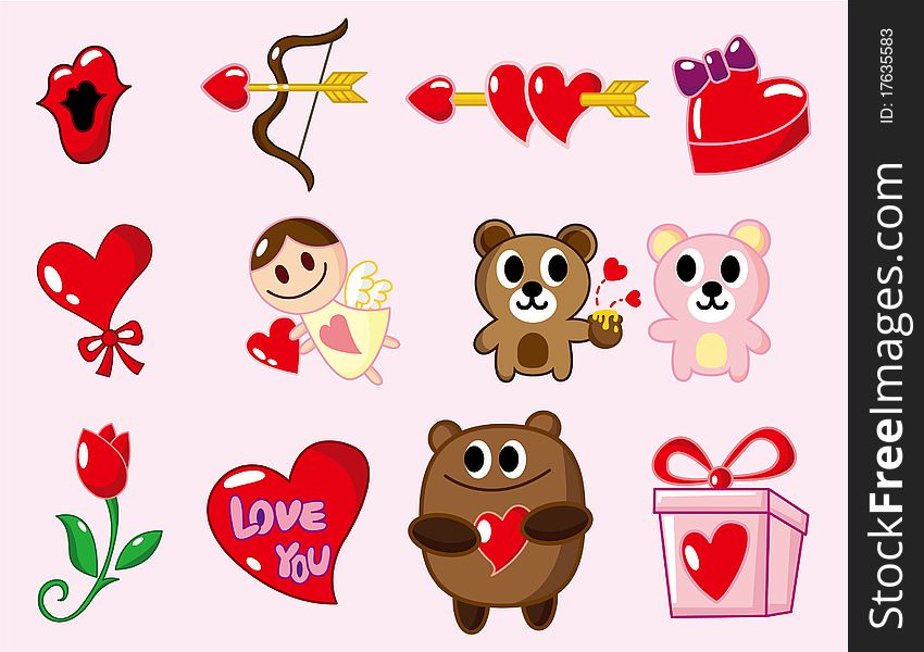 Cartoon Valentine's Day,vector drawing