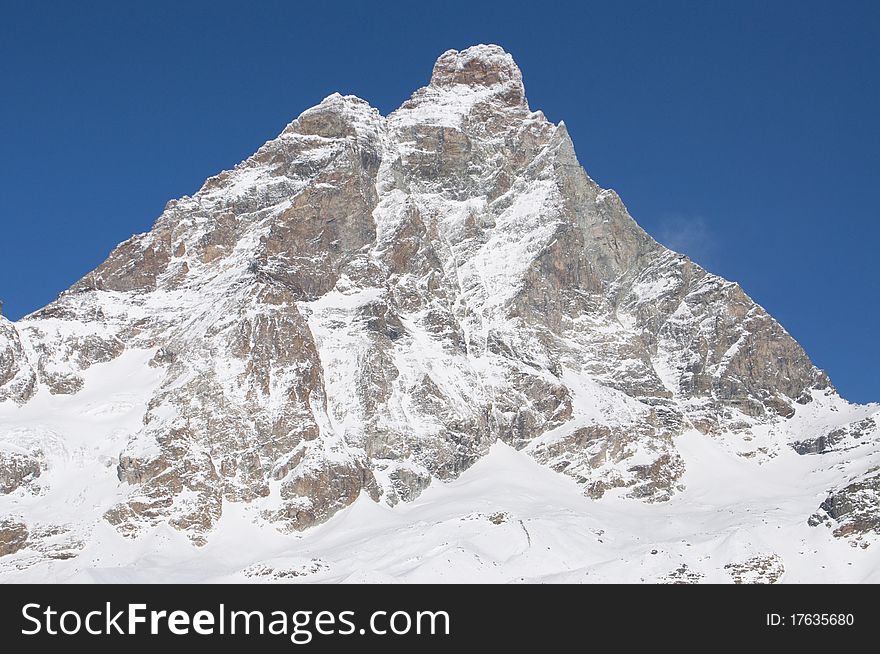 Matterhorn ski area, italian alp.