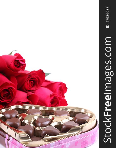 Rose And Heart-shaped Chocolate