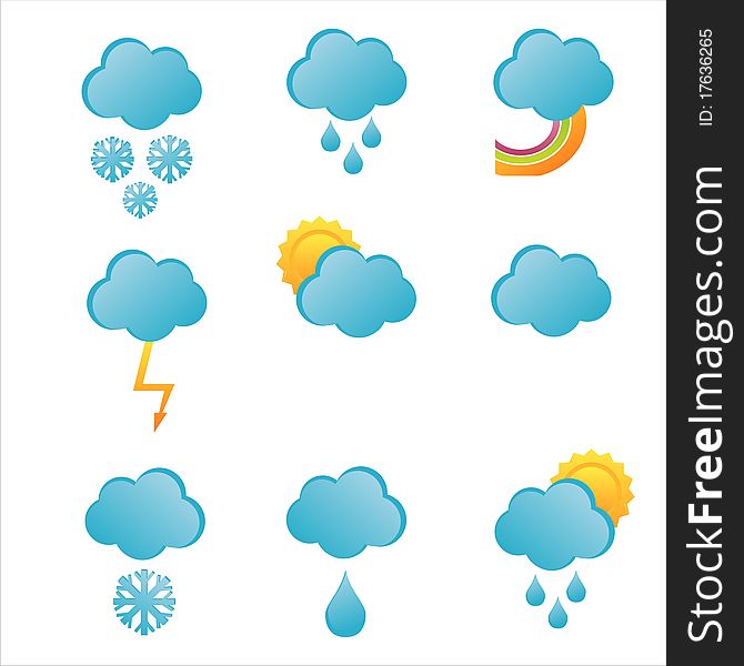 Set of 9 weather icons