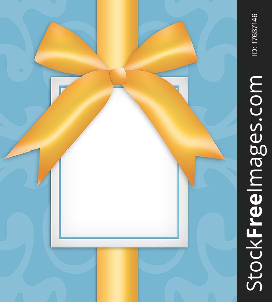 Yellow gift ribbon with card for text.