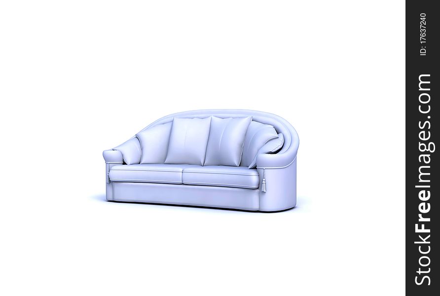 White sofa on white background