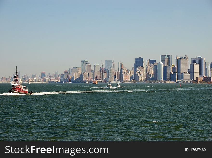 New York City with boats