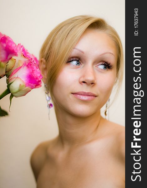 Girl and roses