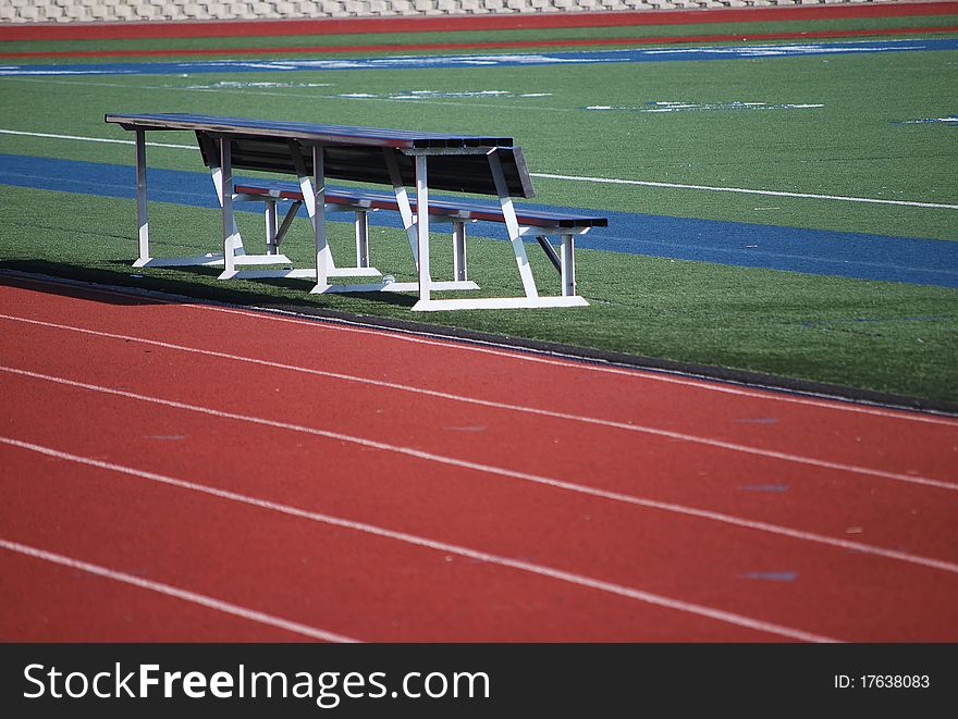 Treadmill for athletic events at the stadium.